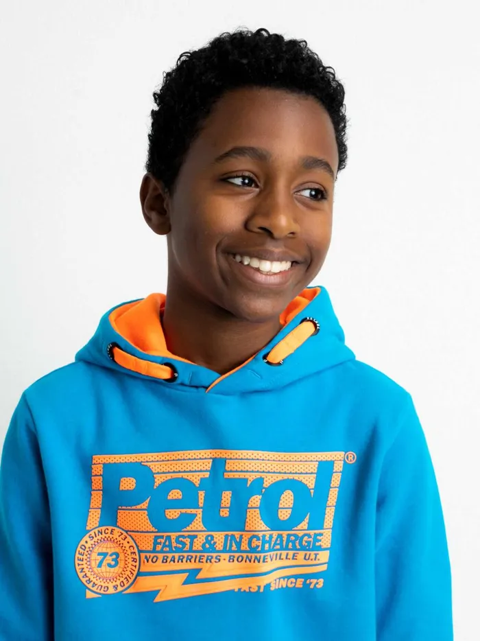 Boys Knits and Sweats Petrol Industries Hoodie With Logo Artwork Bluebird