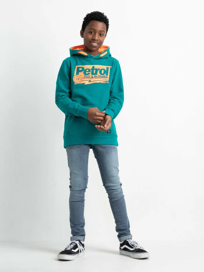 Boys Knits and Sweats Petrol Industries Hoodie With Logo Artwork Green Coral