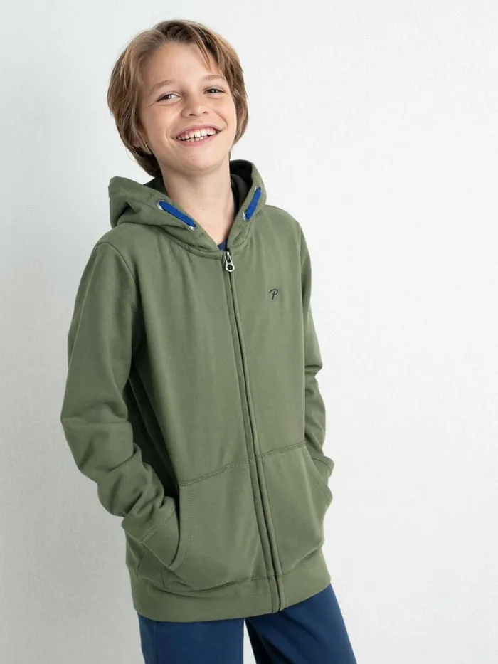 Boys Knits and Sweats Petrol Industries Zipped Hoodie Dusty Army