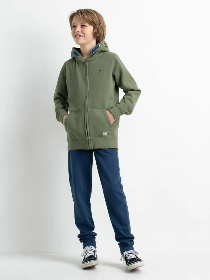 Boys Knits and Sweats Petrol Industries Zipped Hoodie Dusty Army