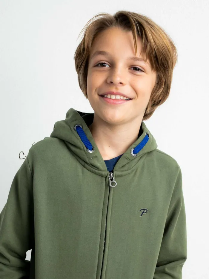 Boys Knits and Sweats Petrol Industries Zipped Hoodie Dusty Army