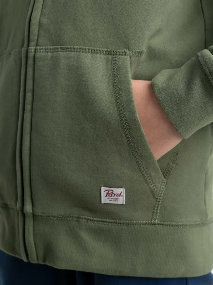 Boys Knits and Sweats Petrol Industries Zipped Hoodie Dusty Army