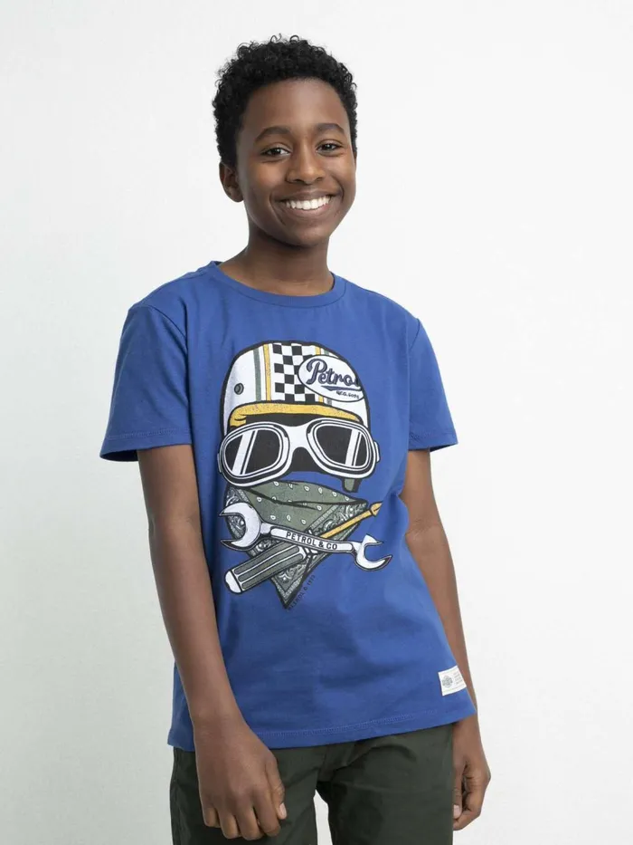 Boys TShirts Petrol Industries Artwork TShirt Imperial Blue