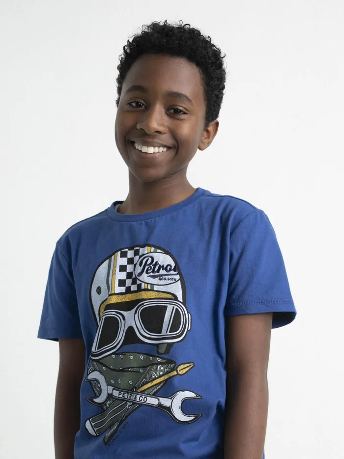 Boys TShirts Petrol Industries Artwork TShirt Imperial Blue