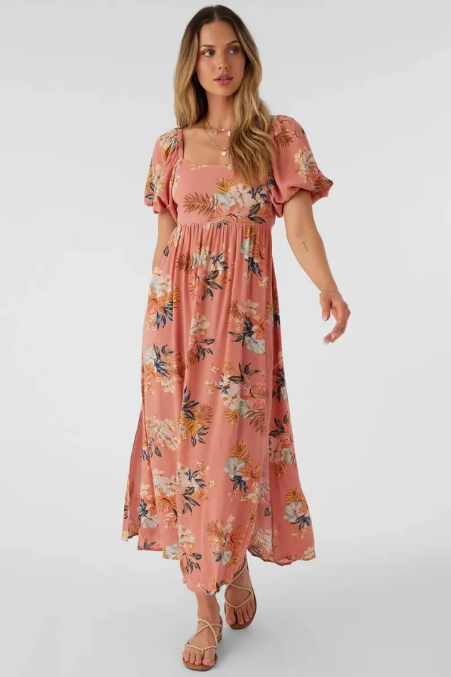 BRIAR PUNTA TROPICAL MIDI DRESS Canyon Clay Women O039NEILL Clothing