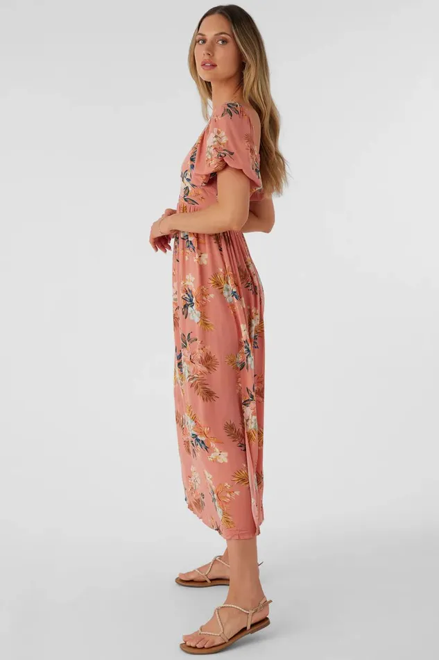 BRIAR PUNTA TROPICAL MIDI DRESS Canyon Clay Women O039NEILL Clothing