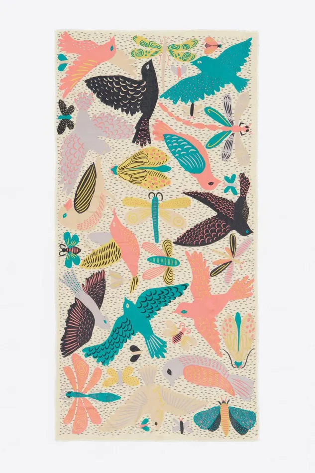 Bugs And Birds Shawl With Print Ivory Women Bimba Y Lola Scarves