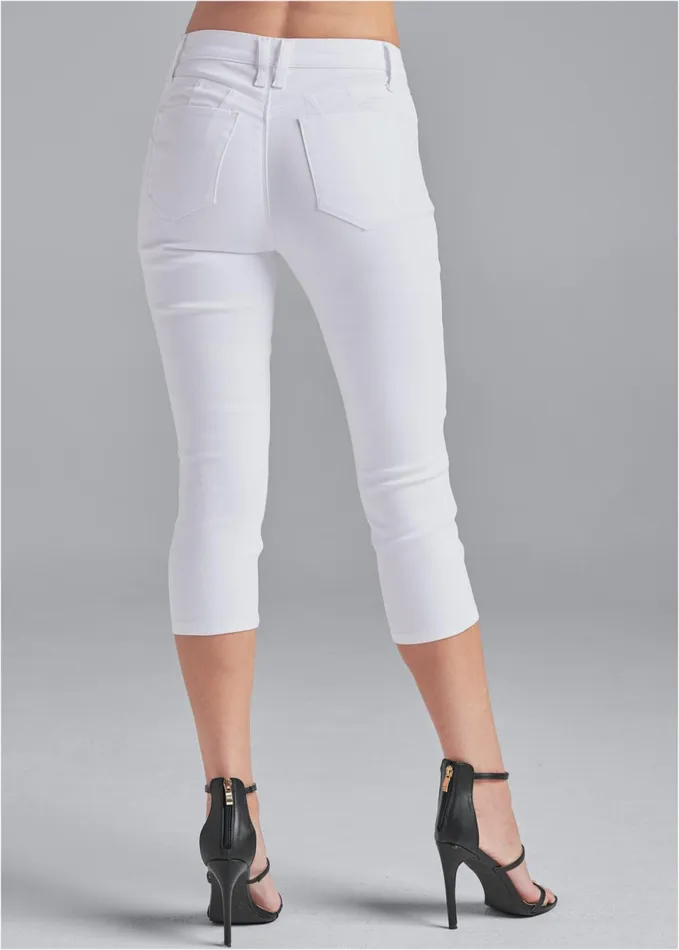 BUM LIFTER CAPRI JEANS White Women VENUS Capris