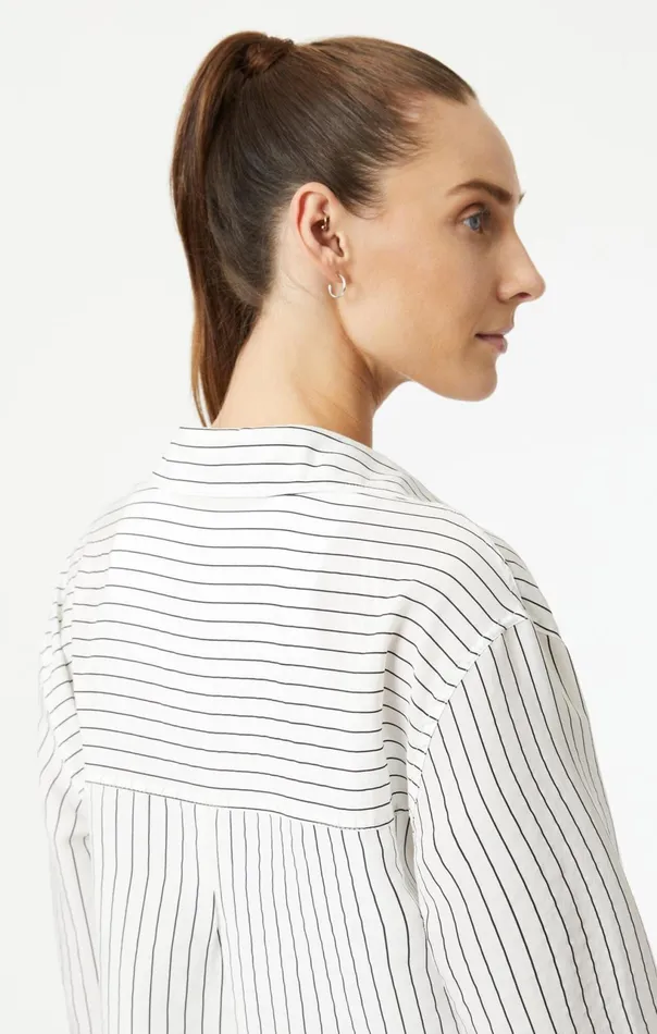 ButtonUp Long Sleeve Shirt In Black Stripe Women Mavi Jeans Shirts ButtonUp Long Sleeve Shirt In Black Stripe Women Mavi Jeans Shirts
