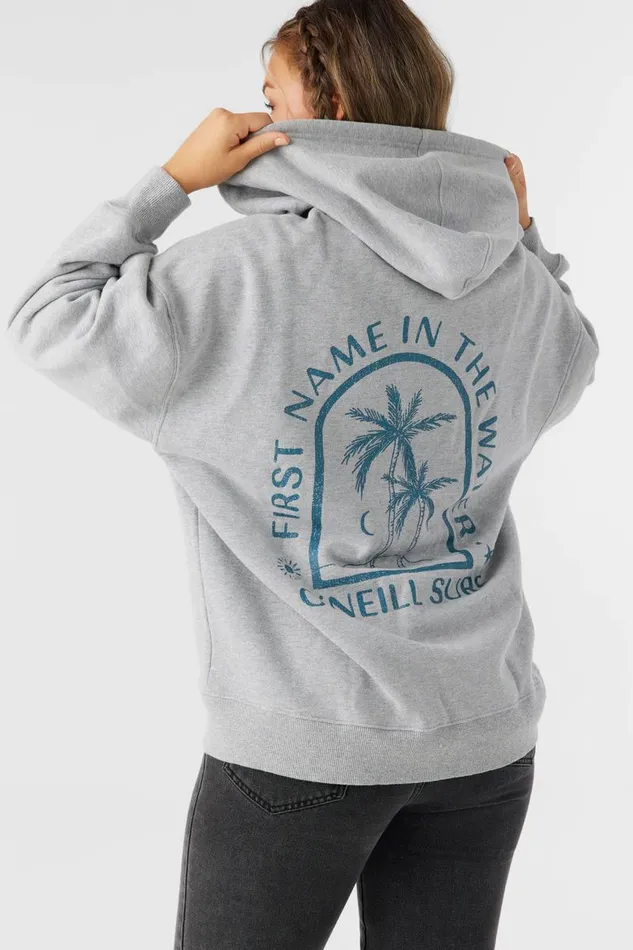BYRON HOODED OVERSIZED ZIP FLEECE JACKET Heather Grey Women O039NEILL Collections