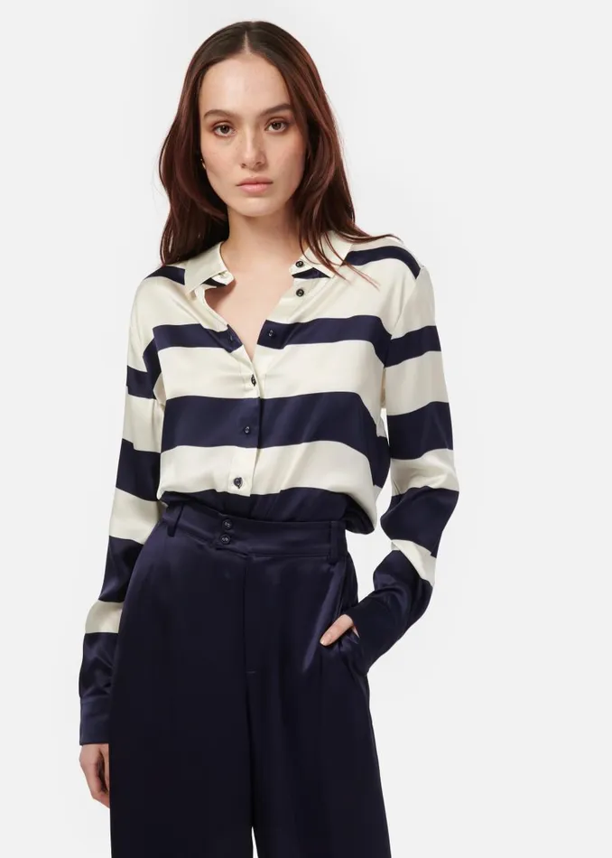 CAMI NYC Tops and Sweaters Women Crosby Blouse Shadow Stripe