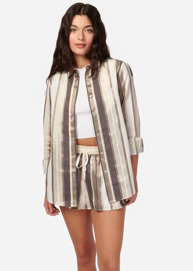 CAMI NYC Tops and Sweaters Women Malta Metallic Linen Top Dune