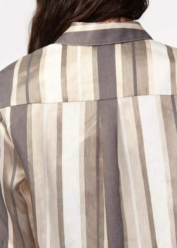 CAMI NYC Tops and Sweaters Women Malta Metallic Linen Top Dune