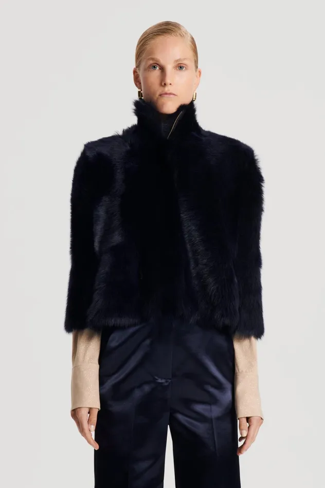 Capes Women Scanlan Theodore TOSCANA CAPE Navy Capes Women Scanlan Theodore TOSCANA CAPE Navy