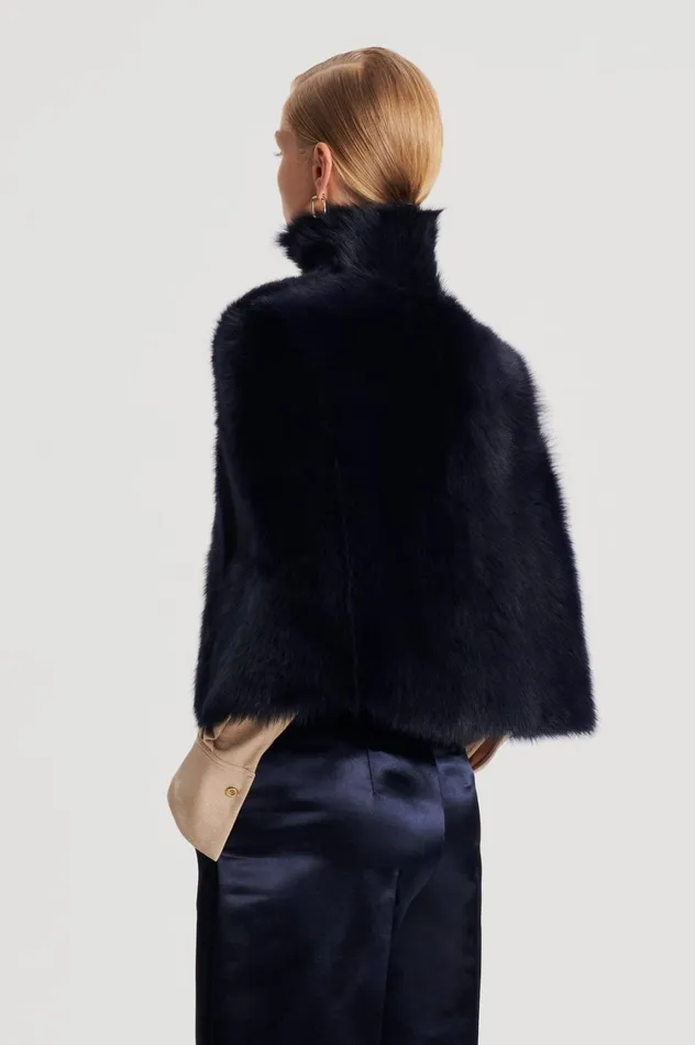 Capes Women Scanlan Theodore TOSCANA CAPE Navy Capes Women Scanlan Theodore TOSCANA CAPE Navy