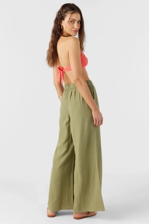 CARALEE DOUBLE GAUZE PANTS Oil Green Women O039NEILL Collections