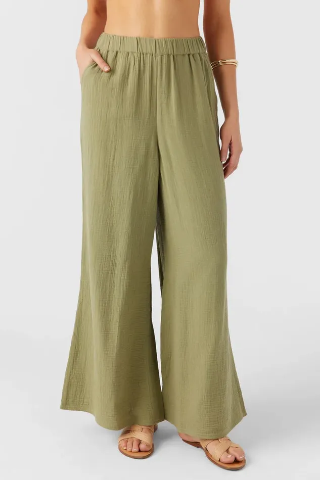 CARALEE DOUBLE GAUZE PANTS Oil Green Women O039NEILL Collections