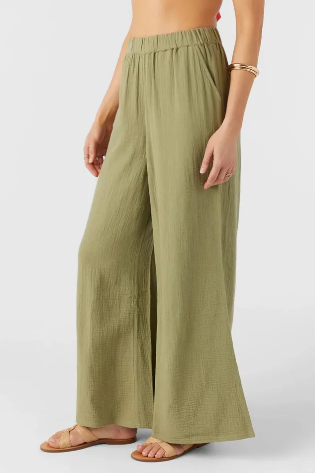 CARALEE DOUBLE GAUZE PANTS Oil Green Women O039NEILL Collections
