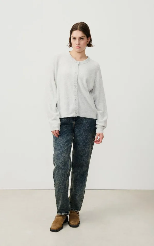 Cardigan Damsville Heather Grey Women American Vintage Jumpers and Cardigans