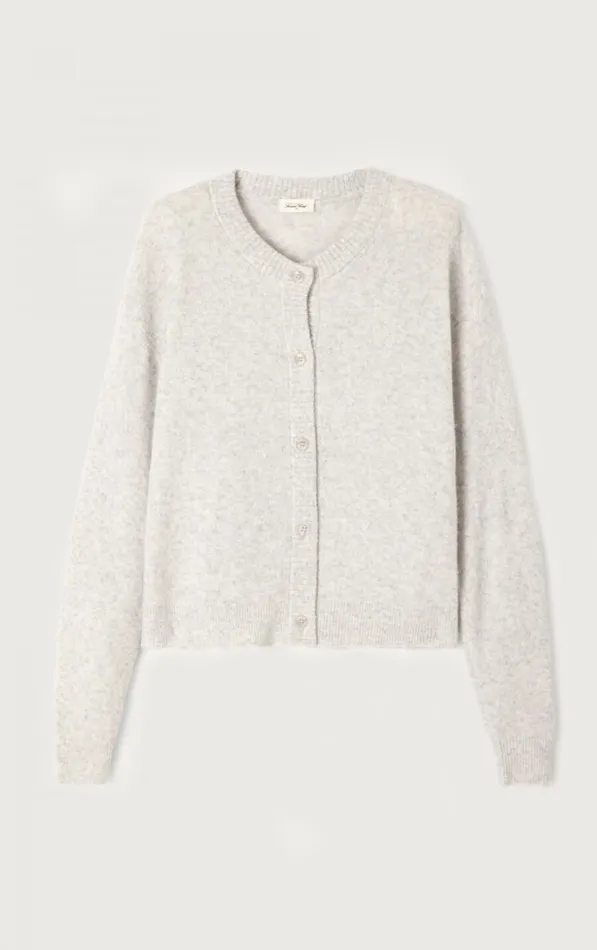 Cardigan Damsville Heather Grey Women American Vintage Jumpers and Cardigans