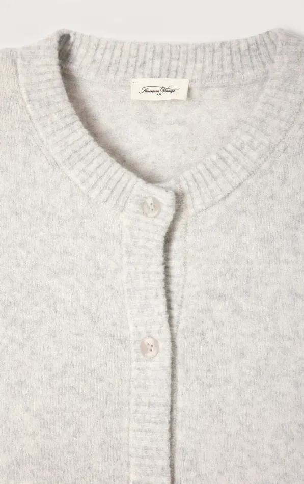 Cardigan Damsville Heather Grey Women American Vintage Jumpers and Cardigans