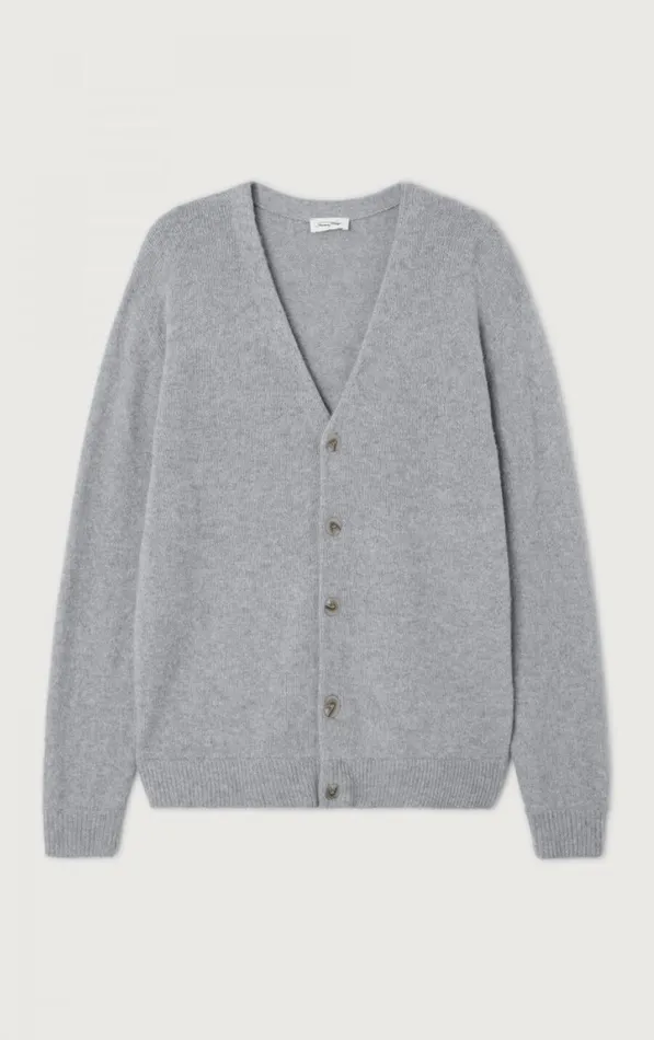 Cardigan Falyday Heather Grey Men American Vintage Jumpers and Cardigans Cardigan Falyday Heather Grey Men American Vintage Jumpers and Cardigans