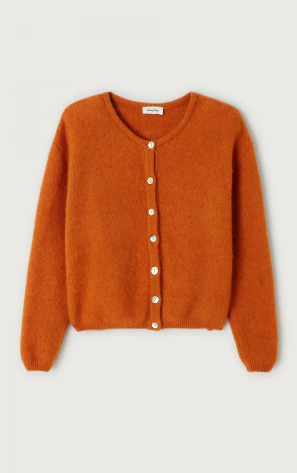Cardigan Vitow Brick Melange Women American Vintage Jumpers and Cardigans