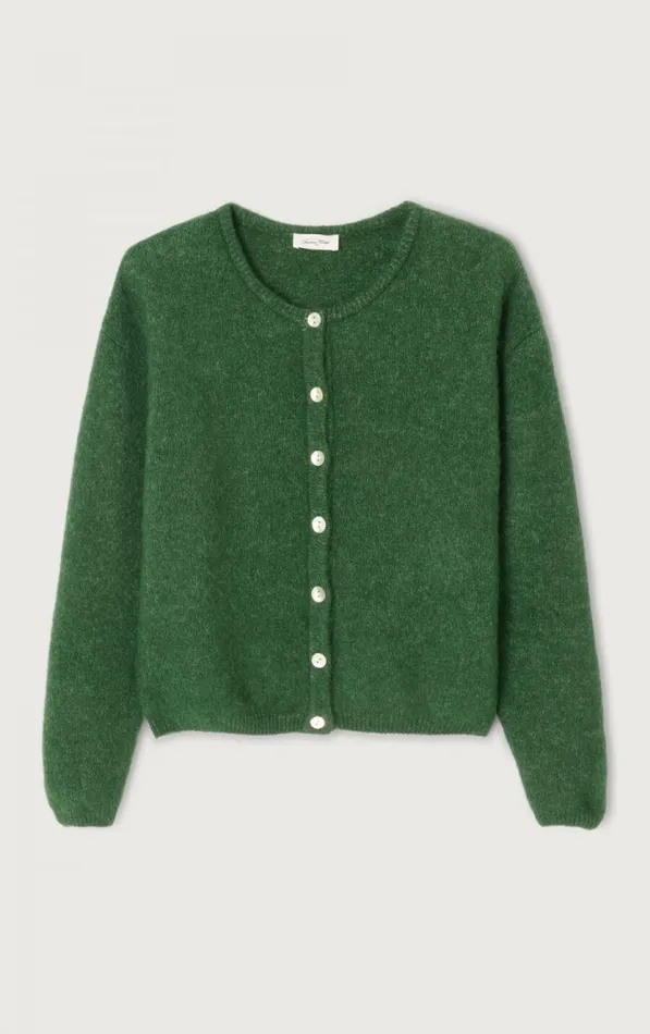 Cardigan Vitow Melange Basil Women American Vintage Jumpers and Cardigans