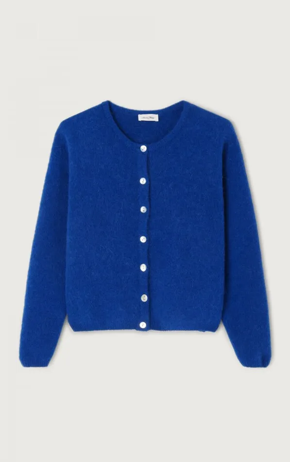 Cardigan Vitow Royal Blue Women American Vintage Jumpers and Cardigans