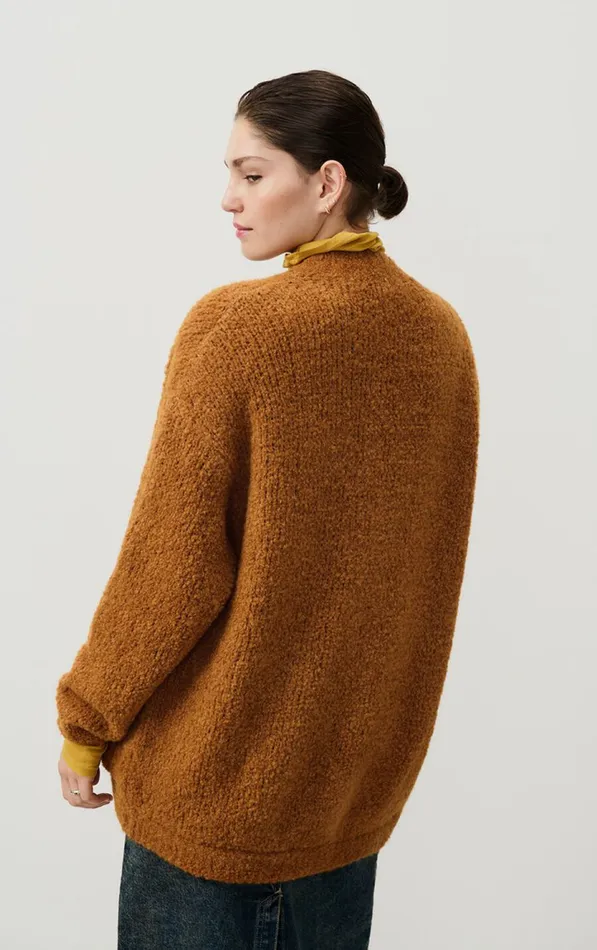 Cardigan Zolly Camel Melange Women American Vintage Jumpers and Cardigans