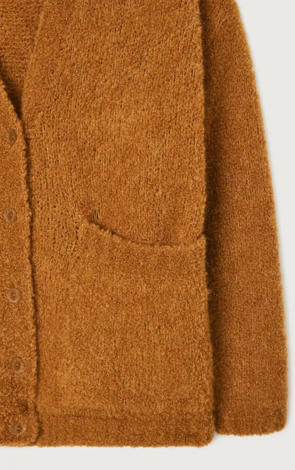 Cardigan Zolly Camel Melange Women American Vintage Jumpers and Cardigans
