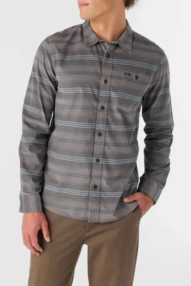 CARUSO STRIPE CORD STANDARD FIT LONG SLEEVE SHIRT Grey Men O039NEILL Clothing