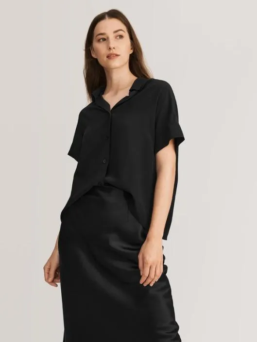 Casual Comfy Short Sleeve Silk Blouse For Women Women Lilysilk Tops