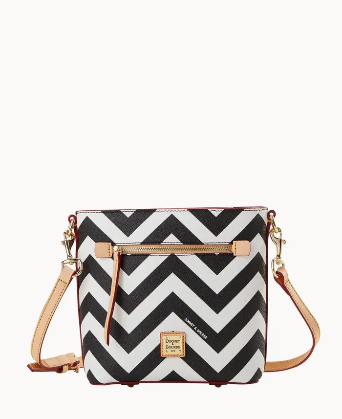 Chevron Small Zip Crossbody Black Woman Dooney and Bourke Crossbodies