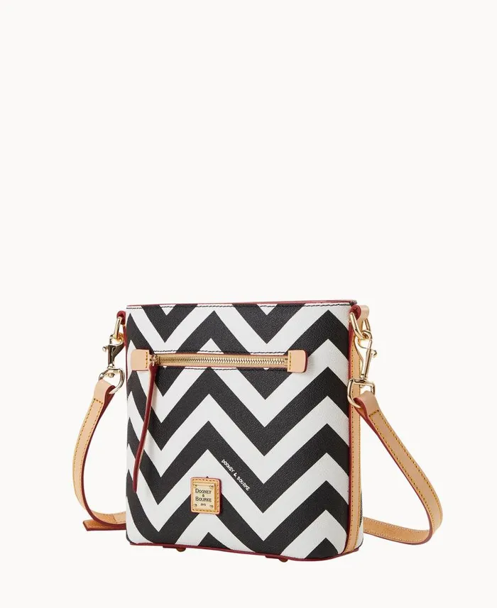 Chevron Small Zip Crossbody Black Woman Dooney and Bourke Crossbodies