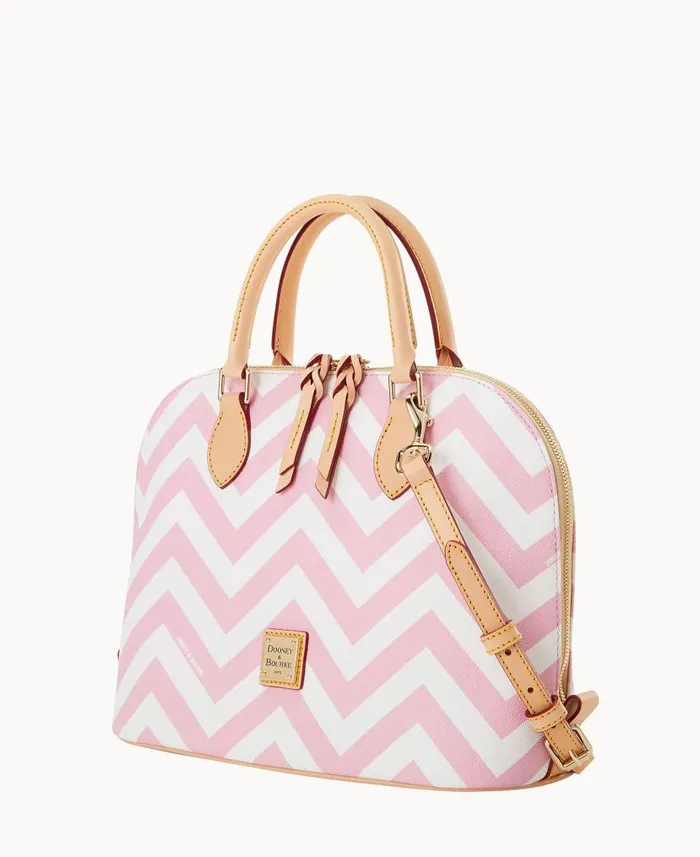 Chevron Zip Zip Satchel Pink Woman Dooney and Bourke Satchels Chevron Zip Zip Satchel Pink Woman Dooney and Bourke Satchels
