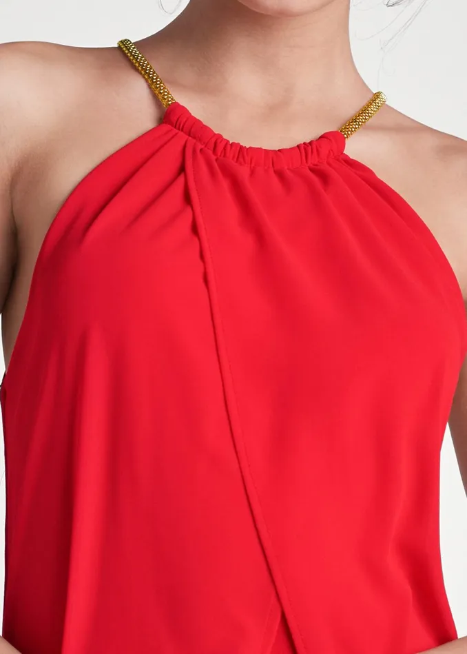 CHIFFON OVERLAY DRESS Red Women VENUS Party Dresses