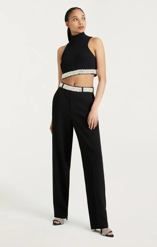 Cinq Sept Collins Top Black Women Tank Tops and Camisoles