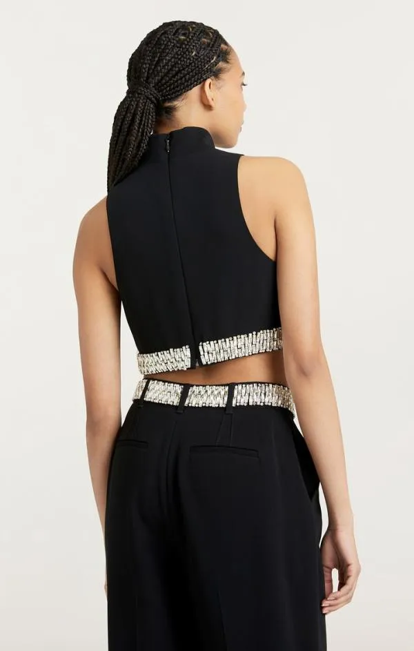 Cinq Sept Collins Top Black Women Tank Tops and Camisoles