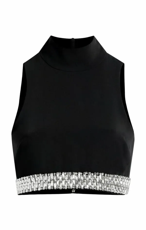 Cinq Sept Collins Top Black Women Tank Tops and Camisoles