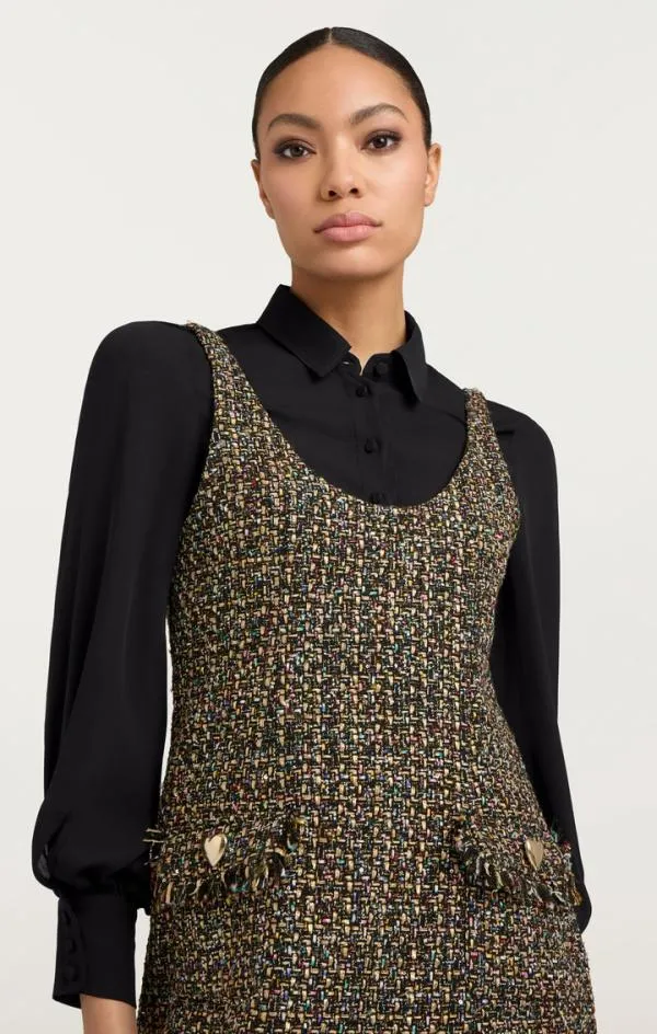 Cinq Sept Confetti Tweed Florianna Dress Black Multi Women Mini