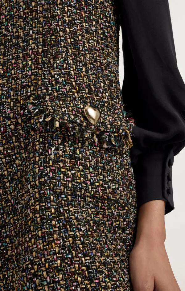 Cinq Sept Confetti Tweed Florianna Dress Black Multi Women Mini