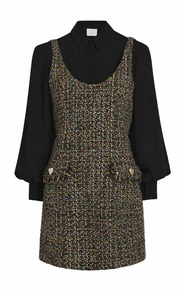 Cinq Sept Confetti Tweed Florianna Dress Black Multi Women Mini