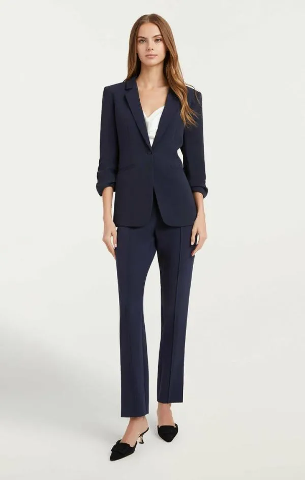 Cinq Sept Crepe Khloe Blazer Navy Women Blazers