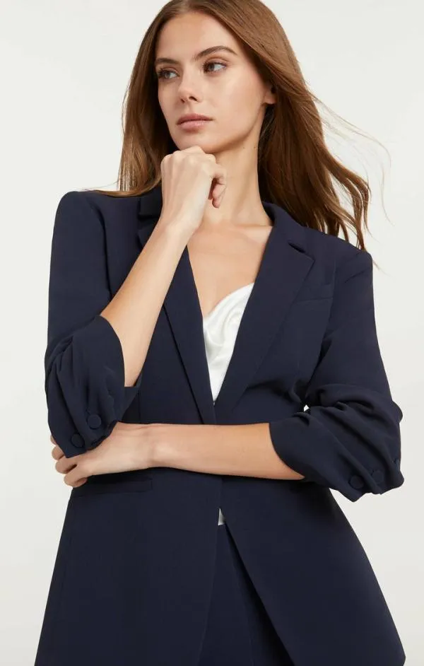 Cinq Sept Crepe Khloe Blazer Navy Women Blazers