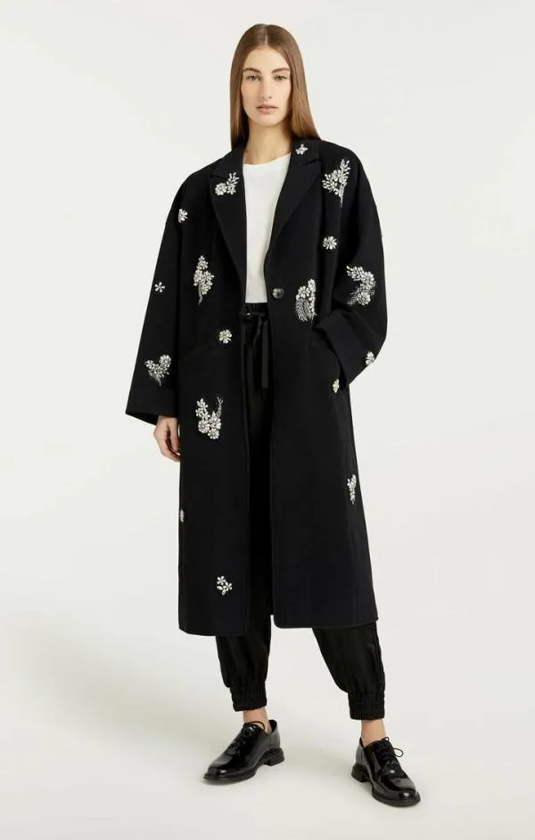 Cinq Sept Crystal Ivy Gravis Coat Black Women Outerwear
