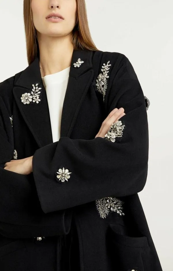 Cinq Sept Crystal Ivy Gravis Coat Black Women Outerwear