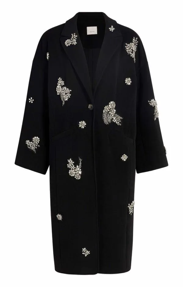 Cinq Sept Crystal Ivy Gravis Coat Black Women Outerwear