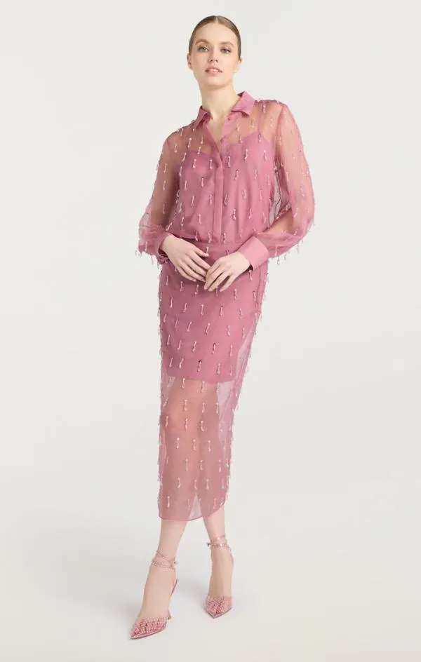 Cinq Sept Crystal Teardrop Marta Skirt Faded Violet Women Skirts