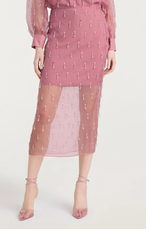 Cinq Sept Crystal Teardrop Marta Skirt Faded Violet Women Skirts